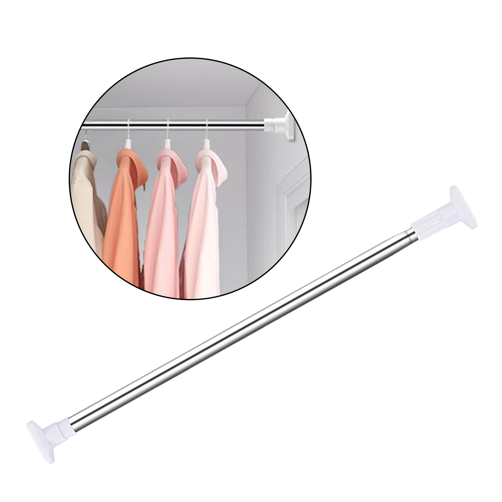 Tringle à vêtements, tringle télescopique pour séchage de vêtements, crochet à vêtements, bâton de séchage longue portée, mât de plafond, barre d'étagère, cintre de placard, bâton de pansement W